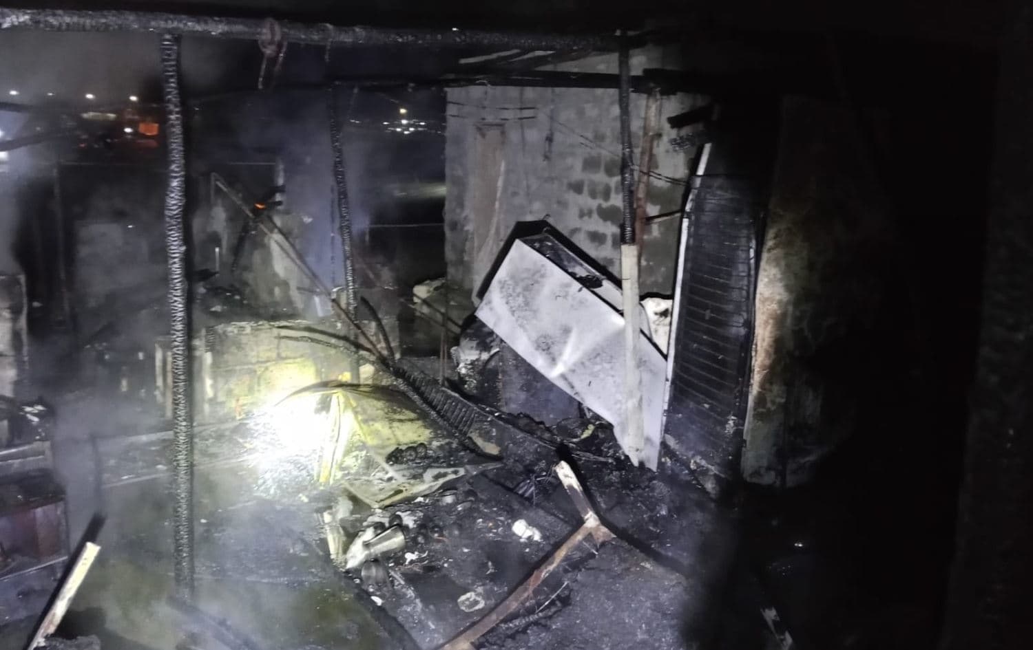The aftermath of a fire at the Bajid Kandala camp on Tuesday, February 17, 2026. Photo: Submitted
