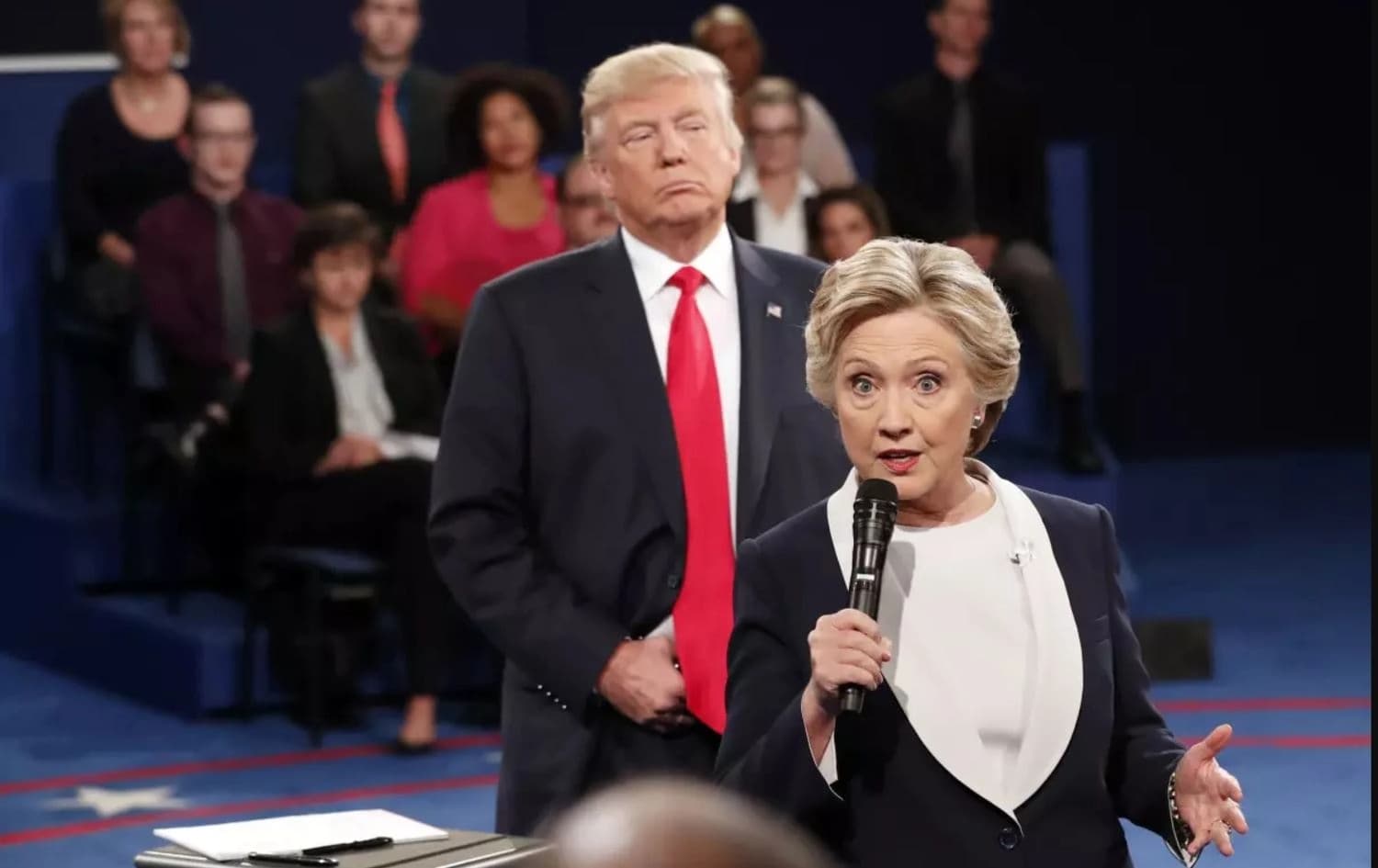 ABD Başkanı Donald Trump ve eski Dışişleri Bakanı Hillary Clinton