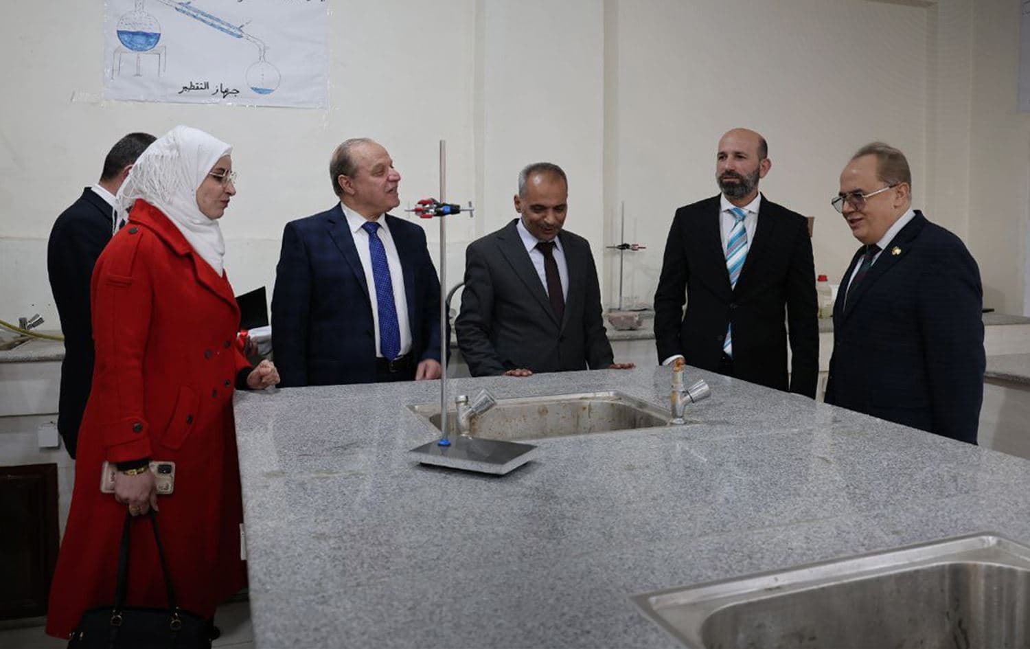 Syrian Higher Education Minister Marwan al-Halab, during a visit to Al-Furat University branch in Raqqa province on February 17, 2026: Photo: SANA