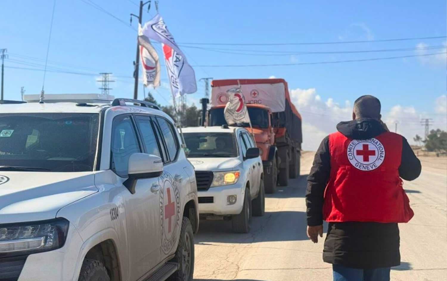 A joint convoy by the International Committee of the Red Cross and the Syrian Arab Red Crescent arrived in Kobane on February 11, 2026. Photo: ICRC/ X