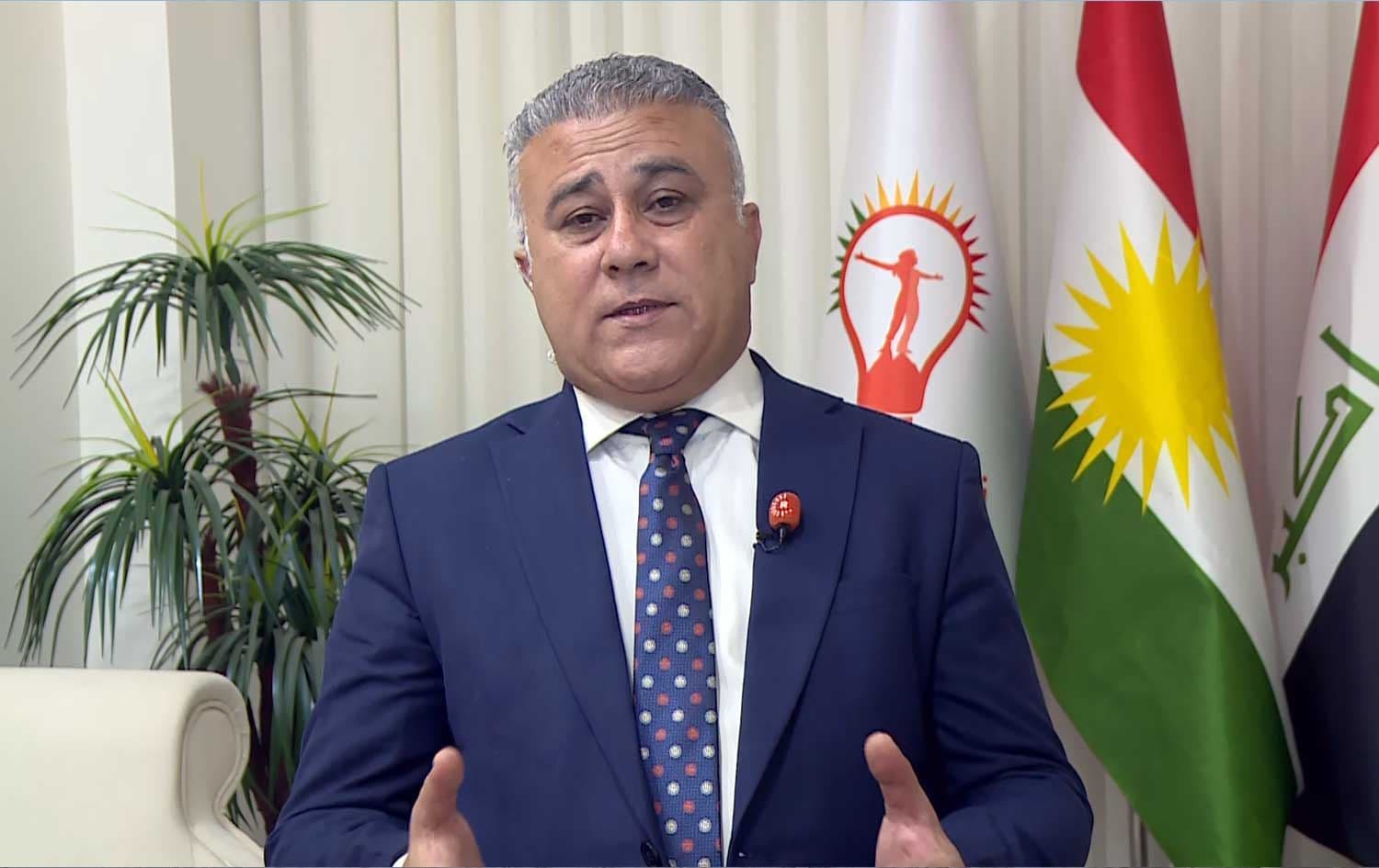 Rebwar Awrahman, deputy leader of the opposition New Generation Movement, speaks to Rudaw in an interview on February 19, 2026. Photo: Screengrab/ Rudaw