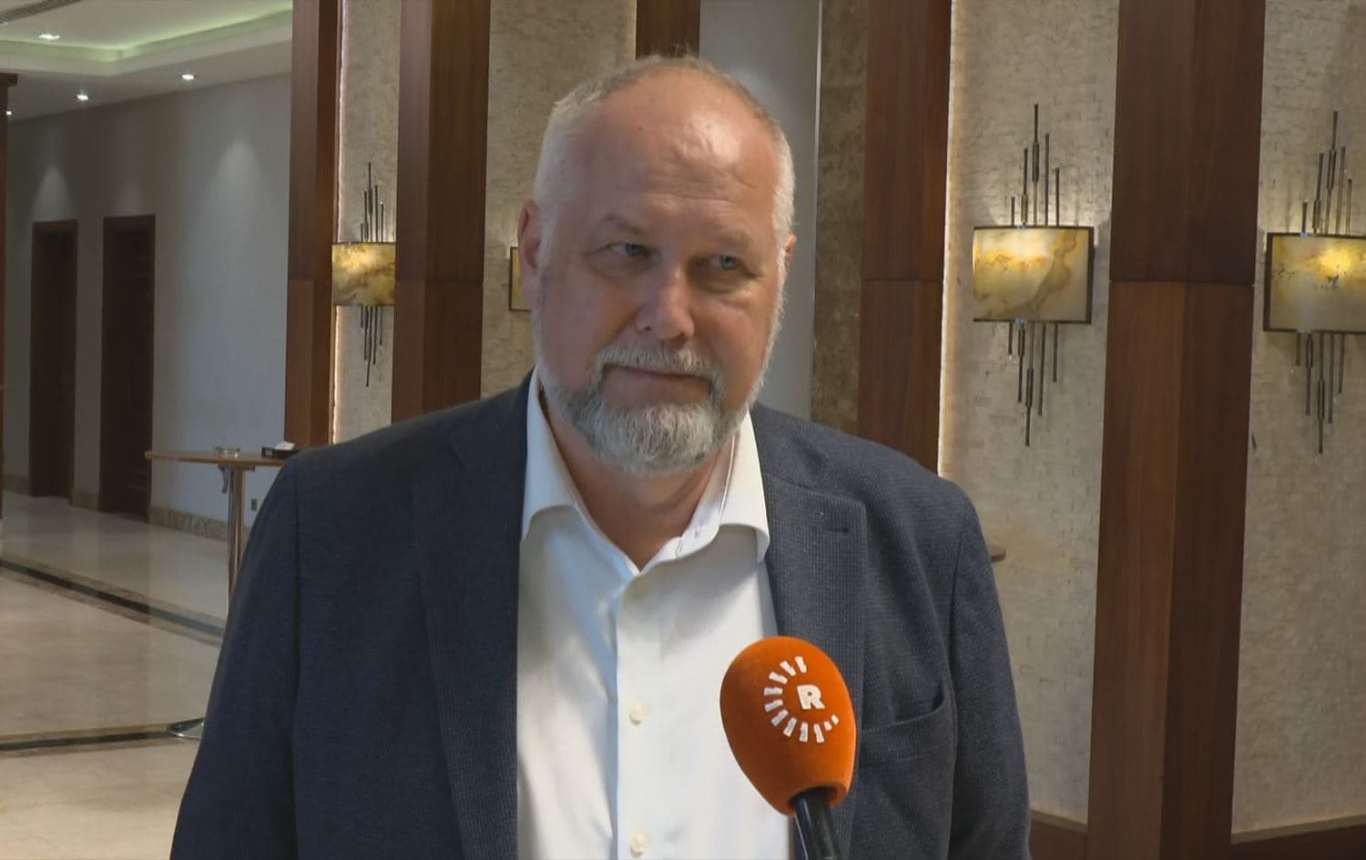European Parliament member Jonas Sjostedt speaking to Rudaw. Photo: Screengrab / Rudaw