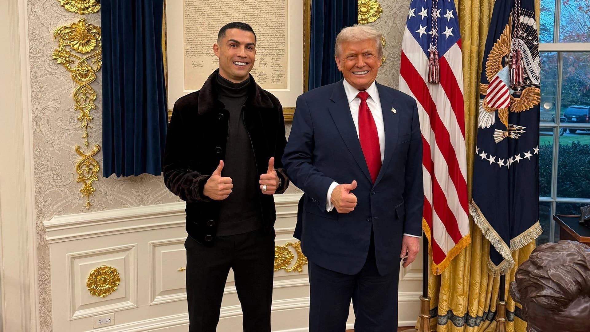 Foto: Al Nassr'ın Portekizli kaptanı Cristiano Ronaldo ile ABD Başkanı Donald Trump