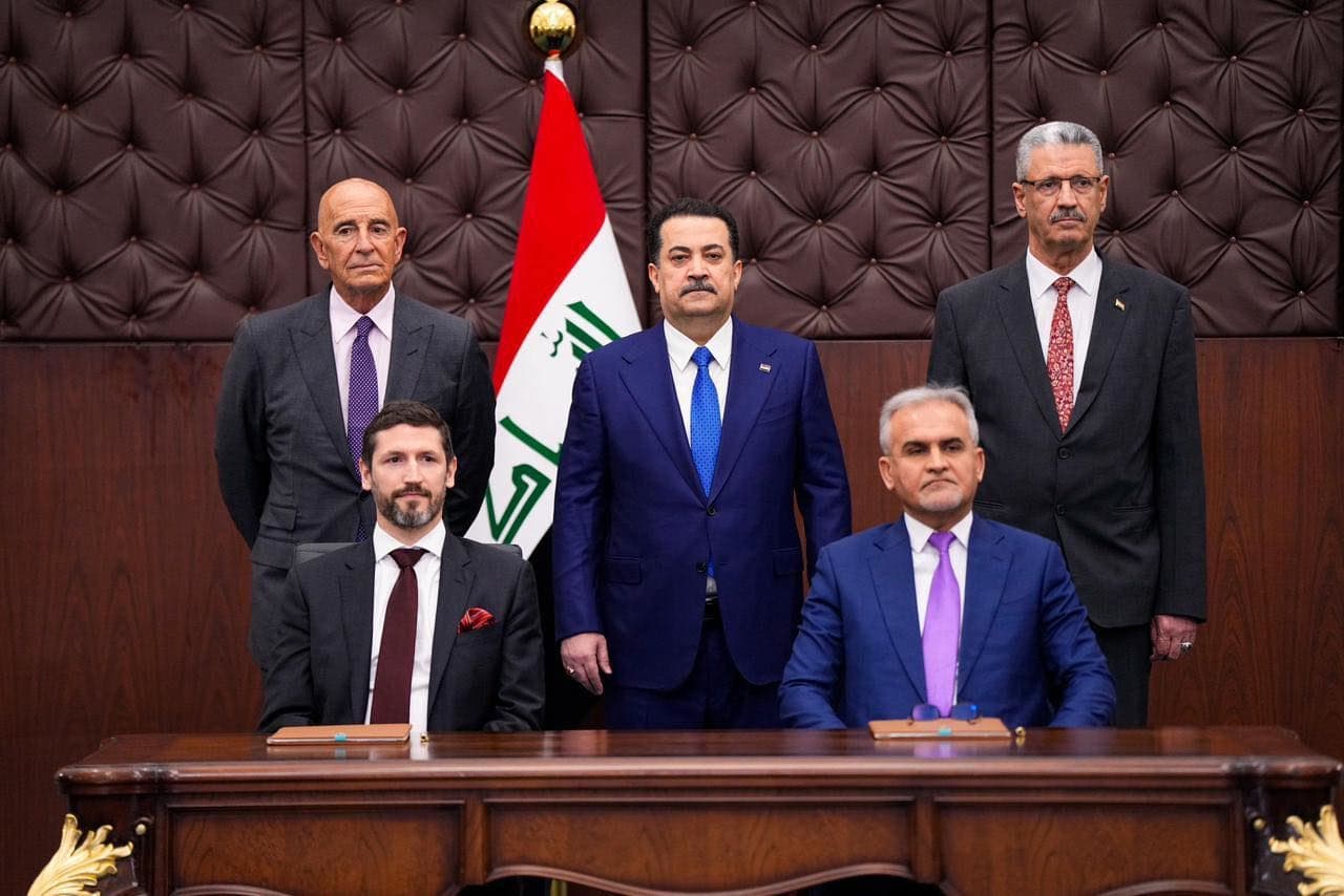 Ceremony in Baghdad where the agreement with Chevron was signed on February 23, 2026. Photo: Sudani's office