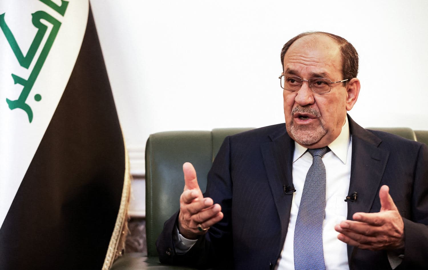 Iraq’s former prime minister and candidate for the premiership, Nouri al-Maliki, speaking during an interview with AFP in Baghdad on February 23, 2026. Photo: Ahmad al-Rubaye / AFP
