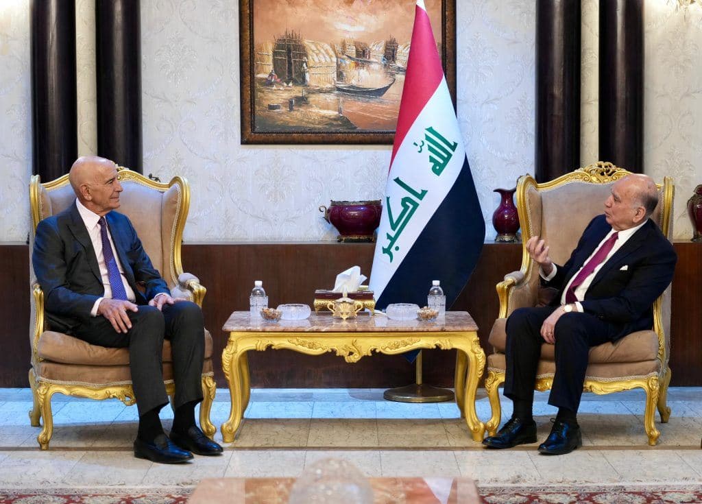 Tom Barrack and Fuad Hussein meeting in Baghdad on February 23, 2026. Photo: Hussein's office