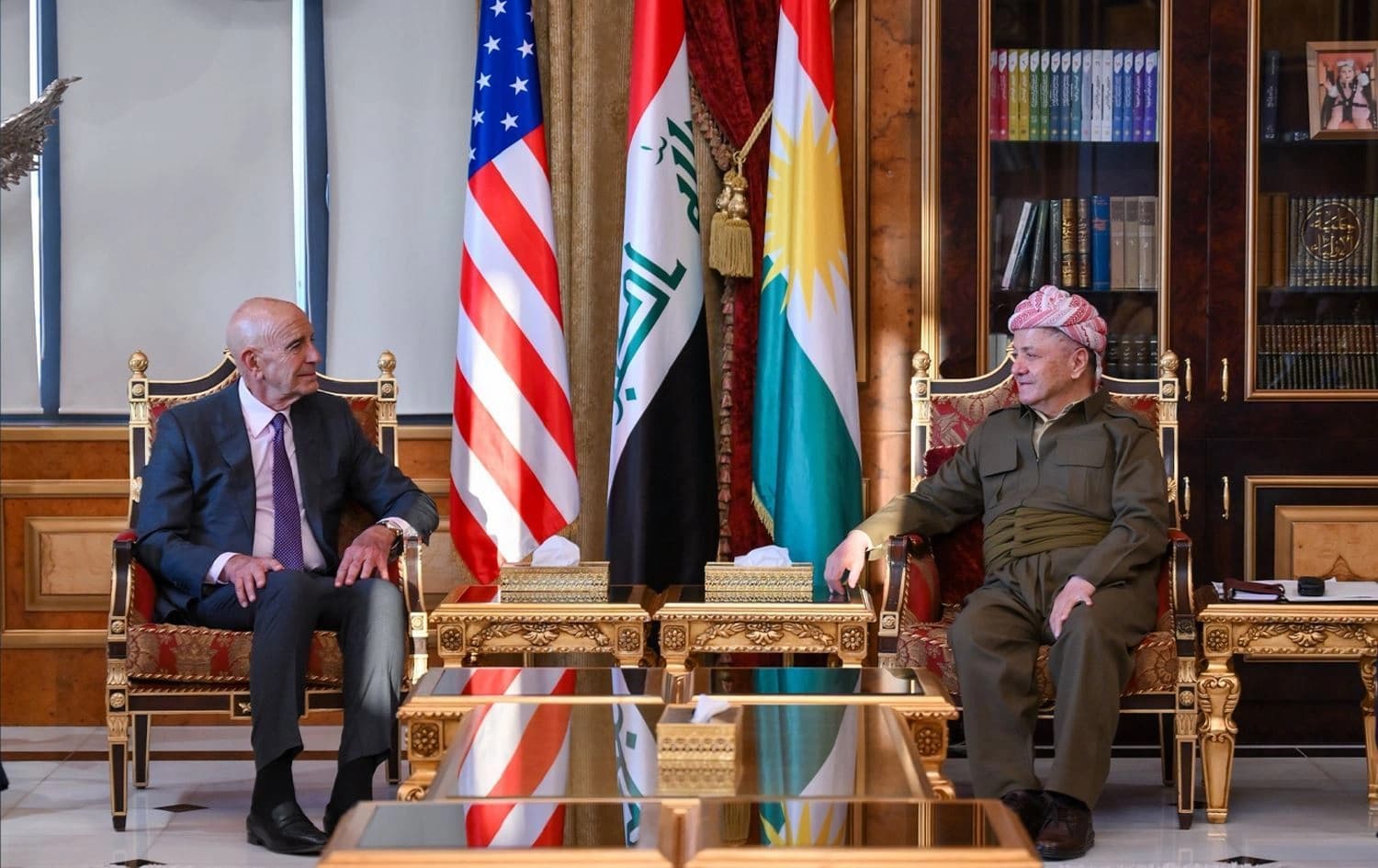 Tom Barrack û Serok Mesûd Barzanî / Wêne: Baregeha Barzanî
