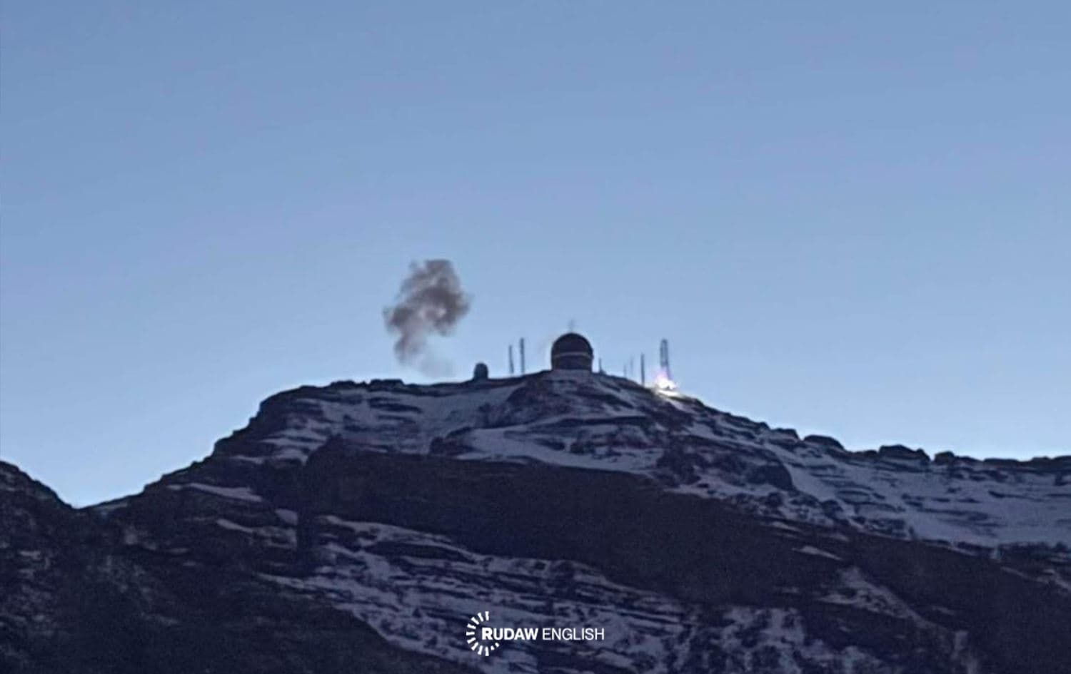 Erbil's Mount Korek came under a suspected Iranian drone attack on Tuesday, March 3, 2026. Photo: Screenshot from footage