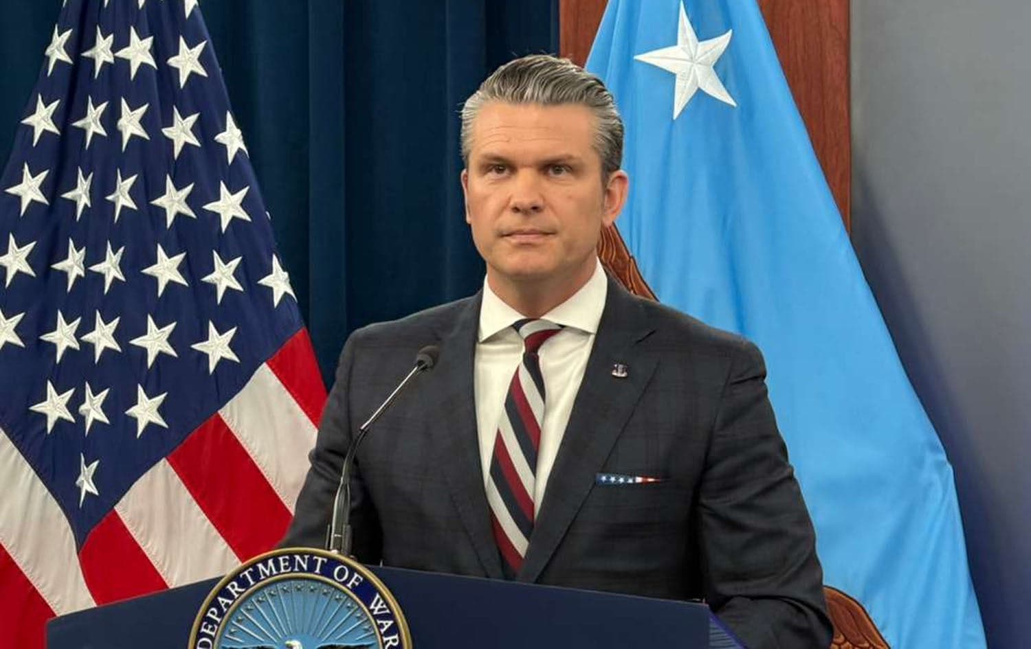 United States Secretary of War Pete Hegseth speaking during a press conference in the Pentagon on March 4, 2026. Photo: Diyar Kurda / Rudaw