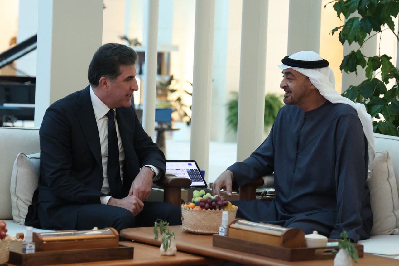 Kurdistan Region President Nechirvan Barzani during a meeting with UAE President Sheikh Mohamed bin Zayed Al Nahyan in April 2025. File photo: Kurdistan Region Presidency