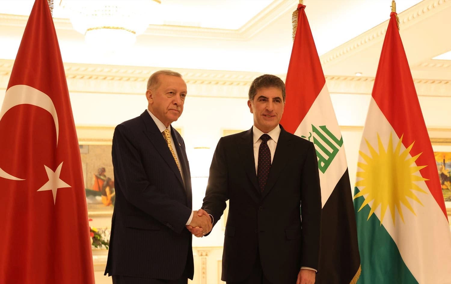 Türkiye Cumhurbaşkanı Recep Tayyip Erdoğan ve Kürdistan Bölgesi Başkanı Neçirvan Barzani