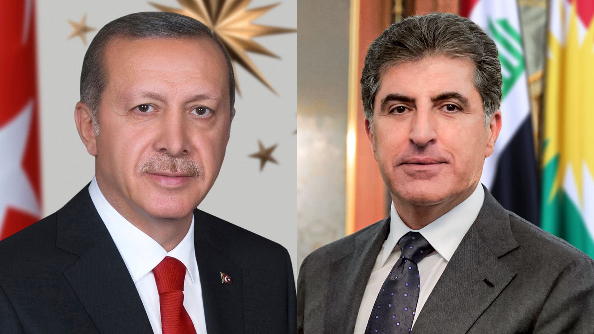Kurdistan Region President Nechirvan Barzani (right) and Turkish President Recep Tayyip Erdogan (left). Photo: file/Kurdistan Region Presidency