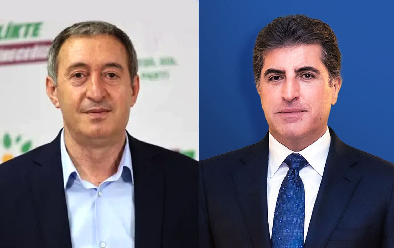 Kurdistan Region President Nechirvan Barzani (right) and DEM Party co-leader Tuncer Bakirhan (left). Photo: Kurdistan Region Presidency