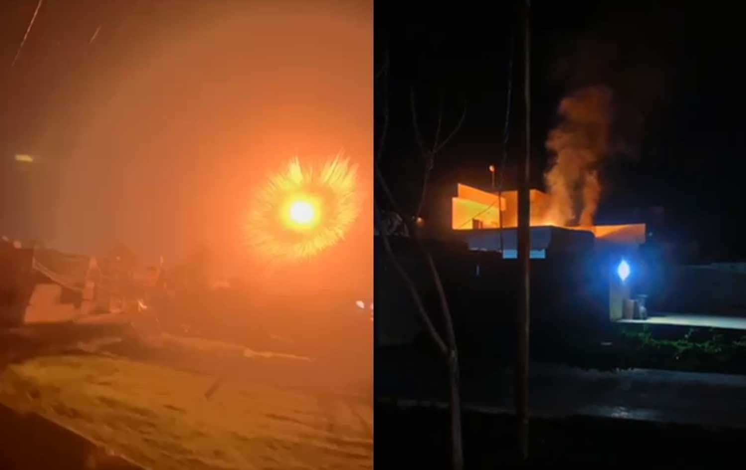 The moment drones crashed in Erbil province on March 11, 2026. Graphic: Rudaw