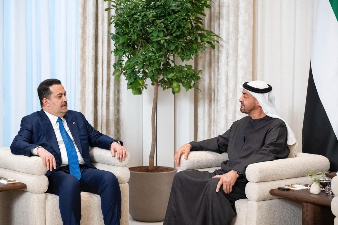 Iraqi Prime Minister Mohammed Shia' al-Sudani during a meeting with UAE President Sheikh Mohammed bin Zayed Al Nahyan. File photo: Iraqi PM media office