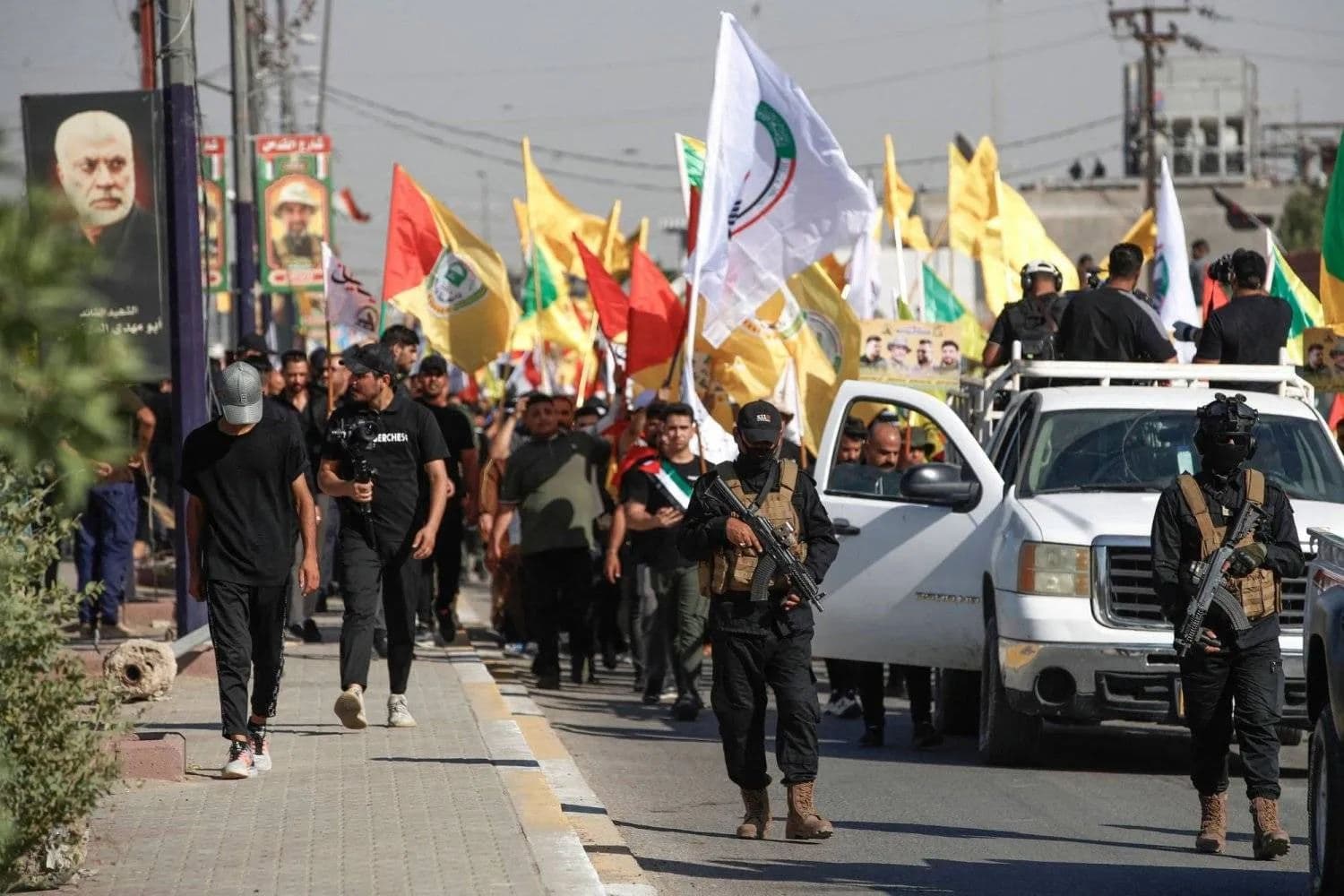 Kata’ib Hezbollah members are seen in the Jurf al-Sakhar region in Iraq. AFP file photo