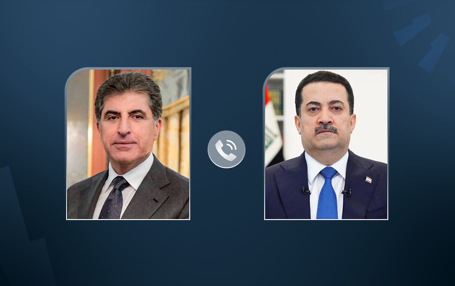 Kurdistan Region President Nechirvan Barzani (left), and Iraqi Prime Minister Mohammed Shia’ al-Sudani. Graphic: Rudaw