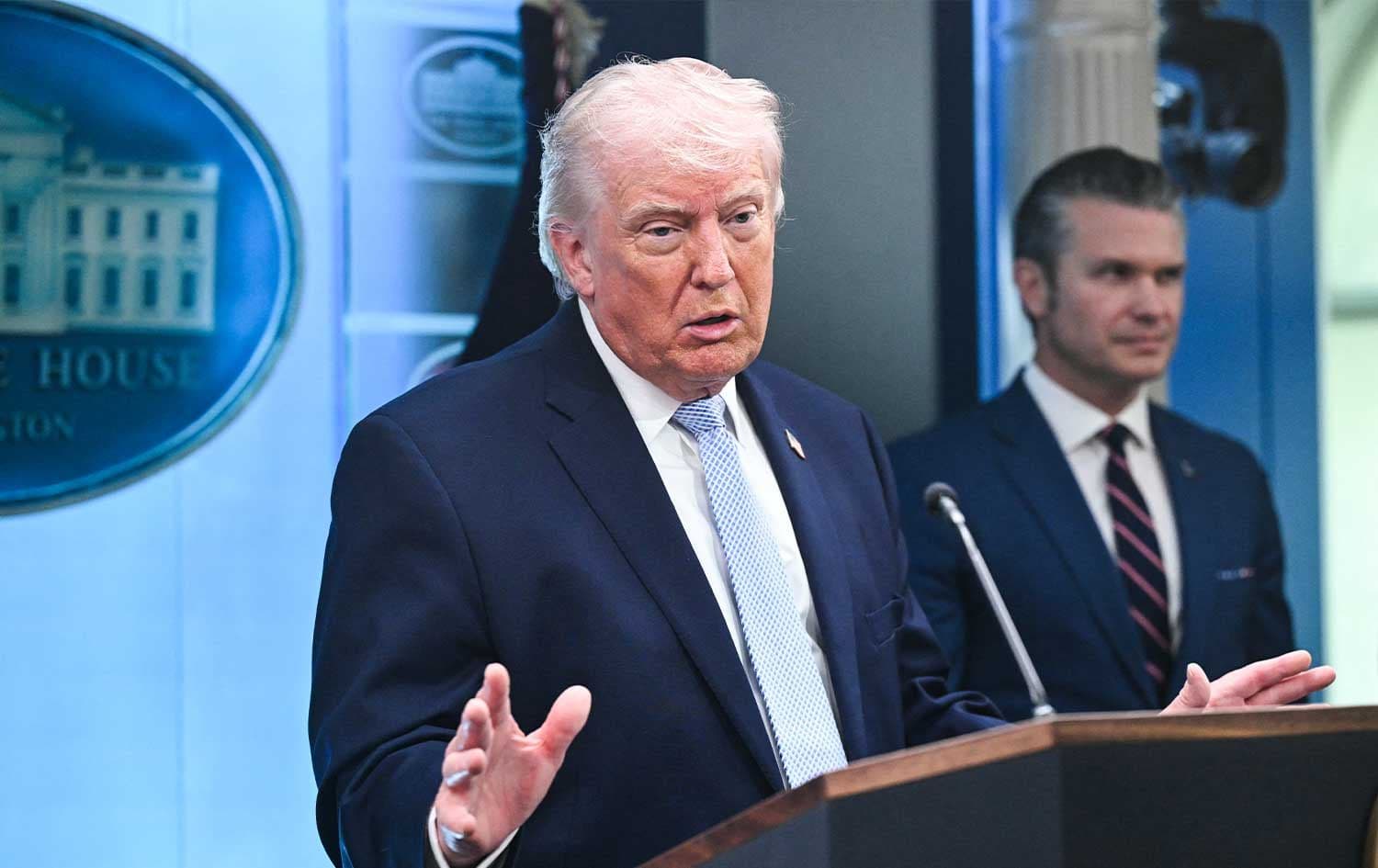 US President Donald Trump speaks about the conflict in Iran at the White House on April 6, 2026. Photo: AFP