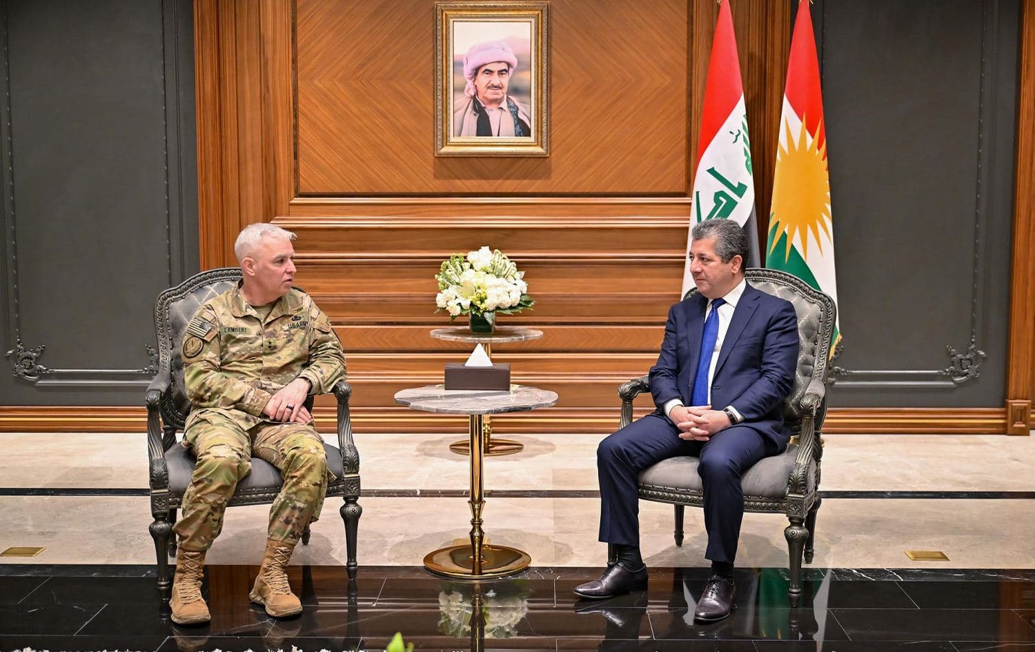 Mesrûr Barzanî û Kevin Lambert\ Wêne: Serokwezîriya Herêma Kurdistanê