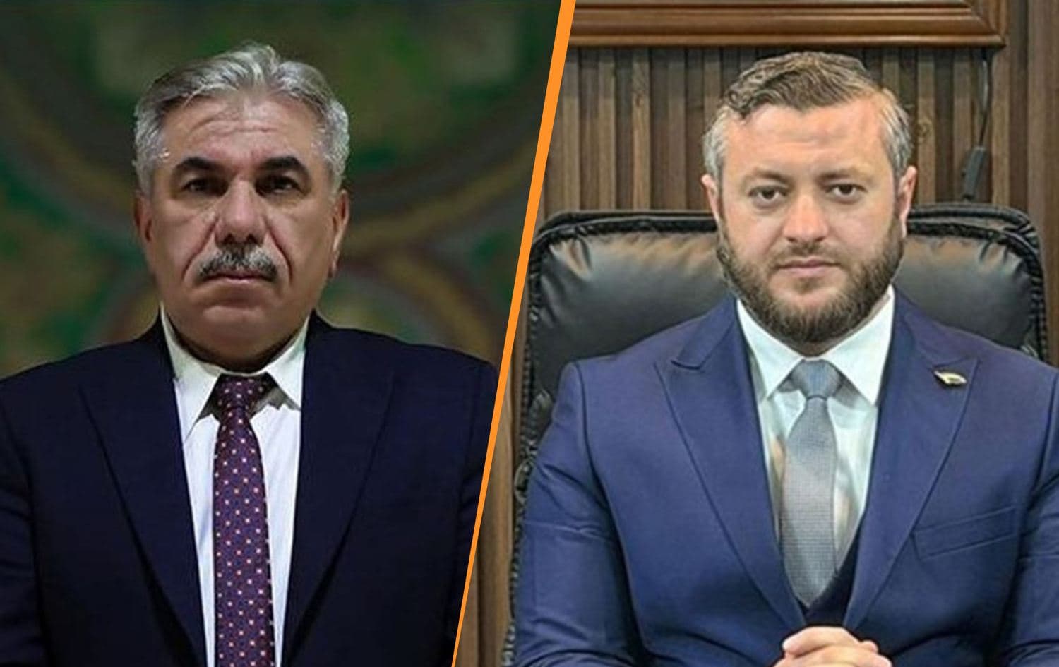 Nour al-Din Ahmed, governor of Hasaka (left) and Ahmed al-Hilali, spokesperson for the Syrian presidential team overseeing the Damascus-SDF agreement. Photos: Handout