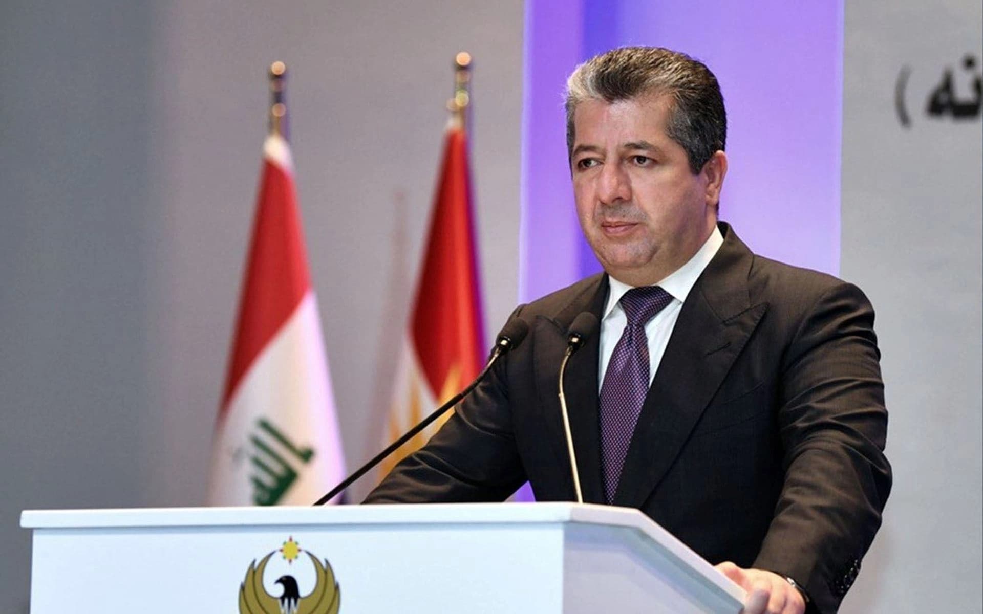 Kurdistan Region Prime Minister Masrour Barzani speaking at the Kurdistan Cradle of Coexistence Conference in Erbil in June 2023. File photo: PM Barzani's Office