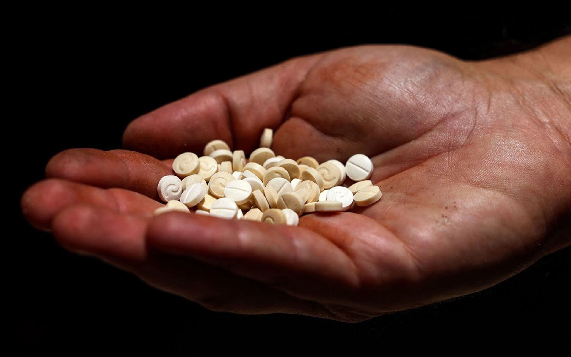 Pills in the palms of a hand. Photo: AFP
