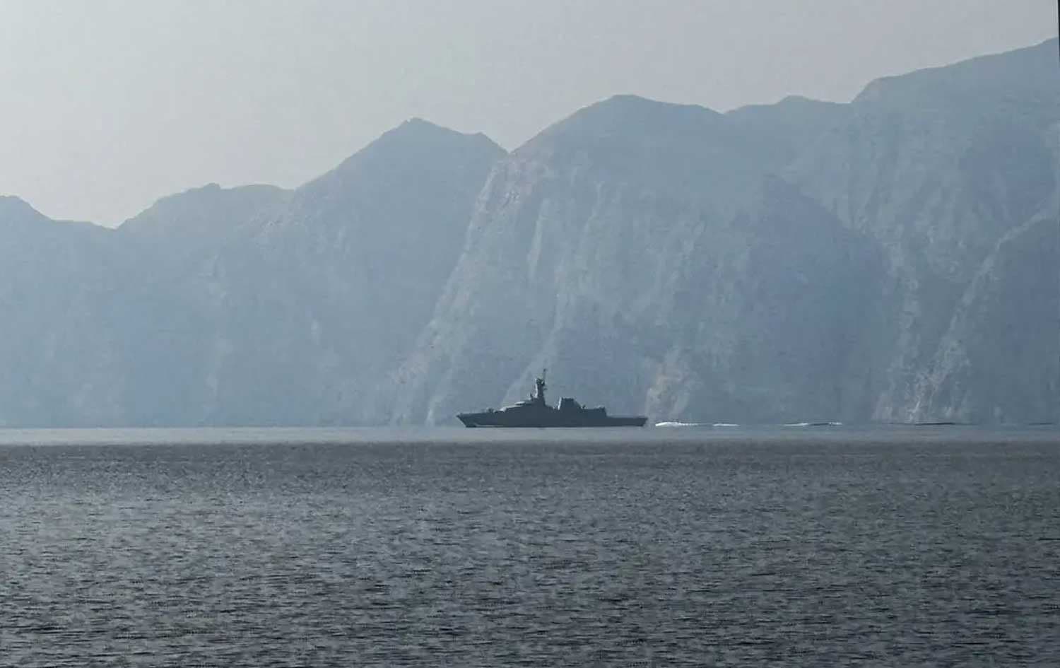 Navy vessel is seen sailing in the Strait of Hormuz, a vital waterway through which much of the world's oil and gas passes, on March 1, 2026. File photo: AFP