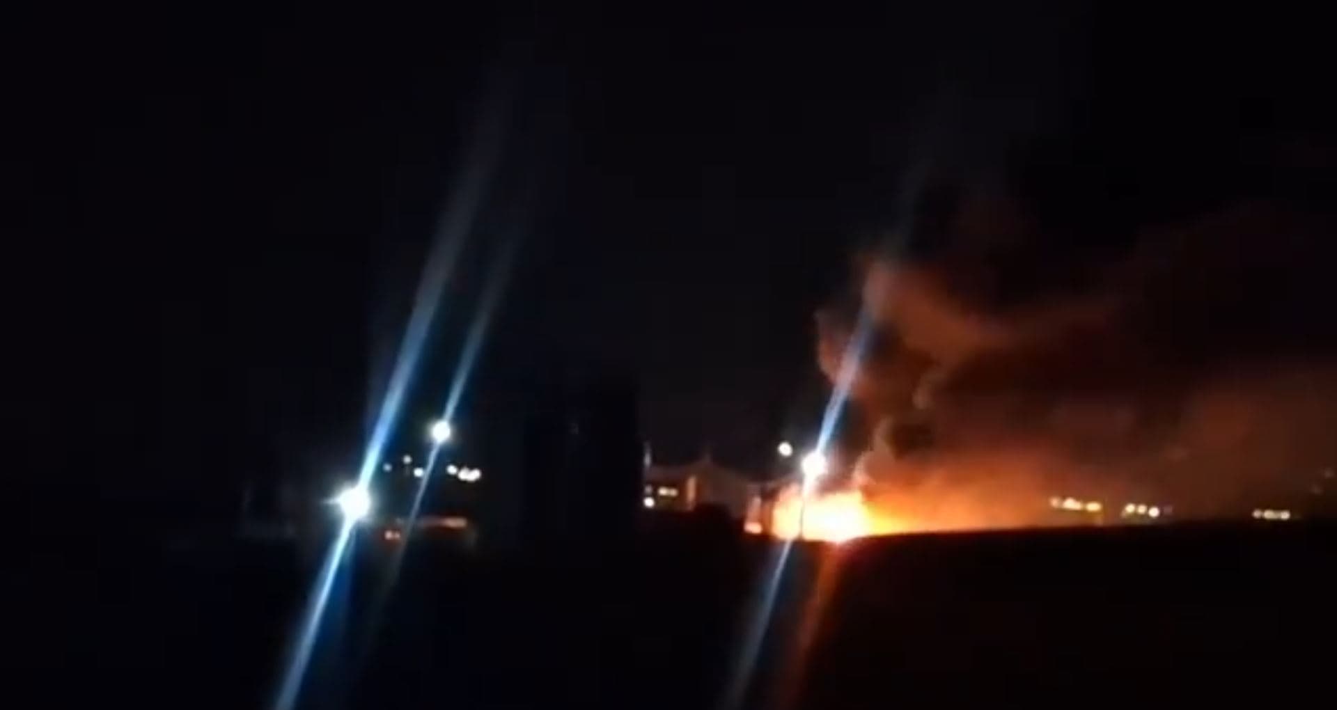 A screengrab from footage shows an explosion following a drone attack on a base belonging to the Iranian Kurdish opposition party (PAK) in Erbil province’s Darashakran area on Thursday night, April 23, 2026.