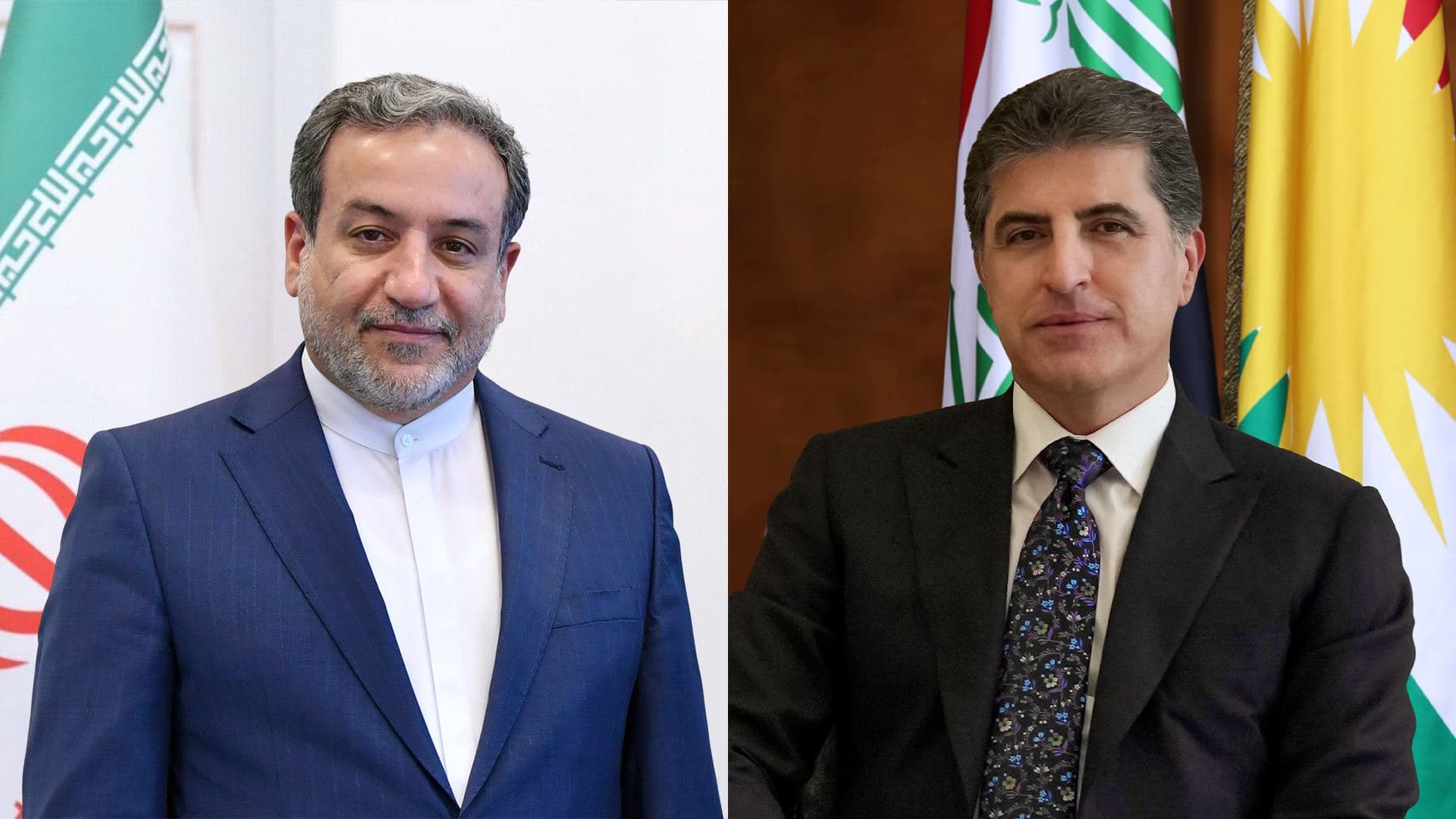 Iranian Foreign Minister Abbas Araghchi (left) and Kurdistan Region President Nechirvan Barzani. Composite photo: Kurdistan Region Presidency