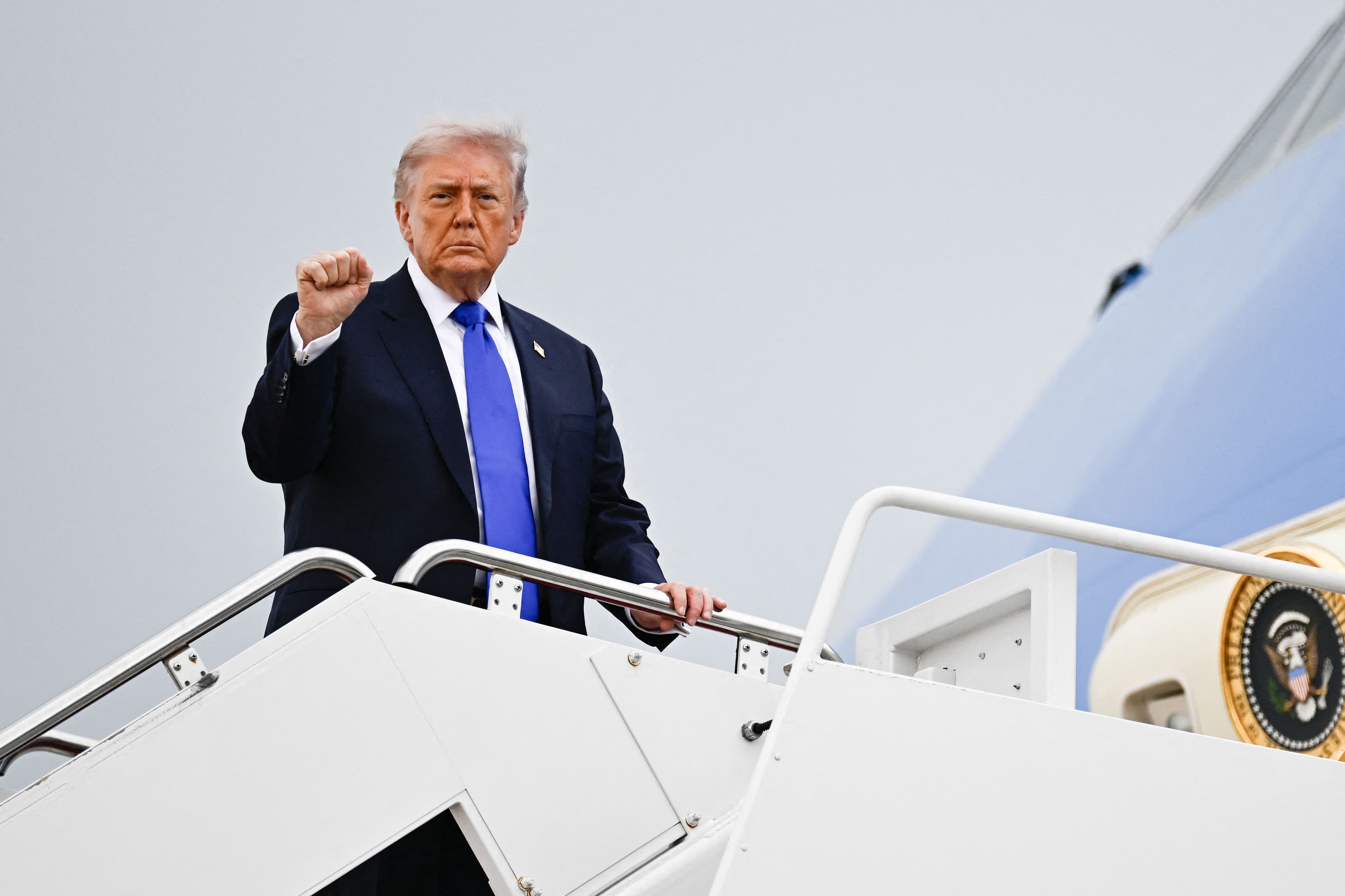 US President Donald Trump boards Air Force One at Joint Base Andrews, Maryland on April 24, 2026. Photo: AFP