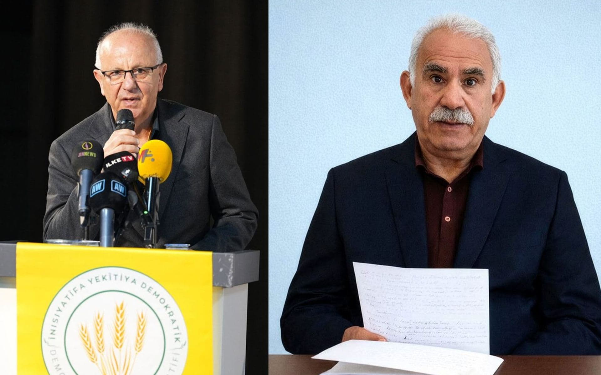 Hîlmî Aydogdu peyama Abdullah Ocalan xwend / Wêne: Rûdaw