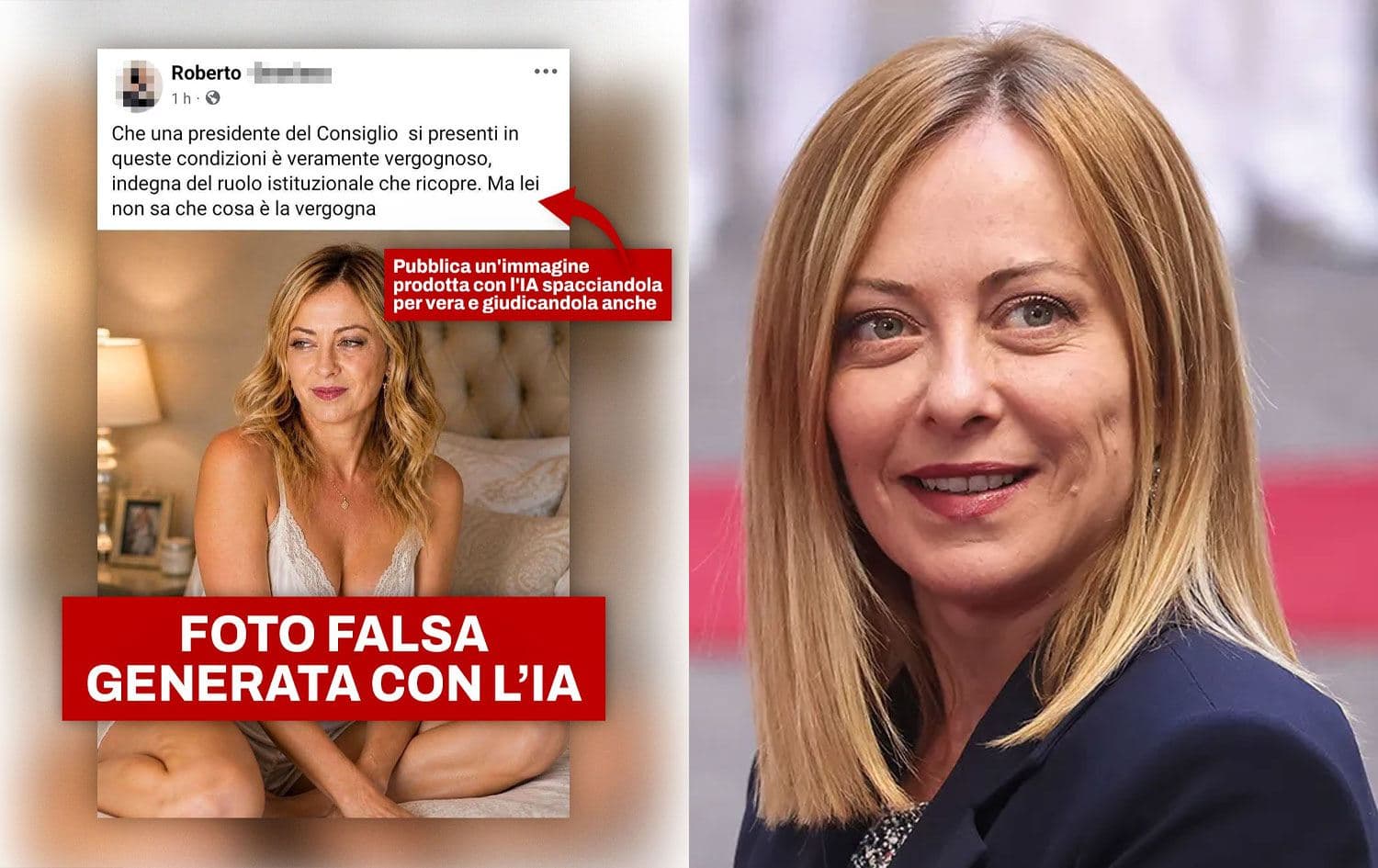 İtalya Başbakanı Giorgia Meloni, son günlerde sosyal medyada dolaşıma sokulan ve yapay zeka (AI) ile üretilen sahte fotoğraflarına ilişkin sert bir açıklama yaptı