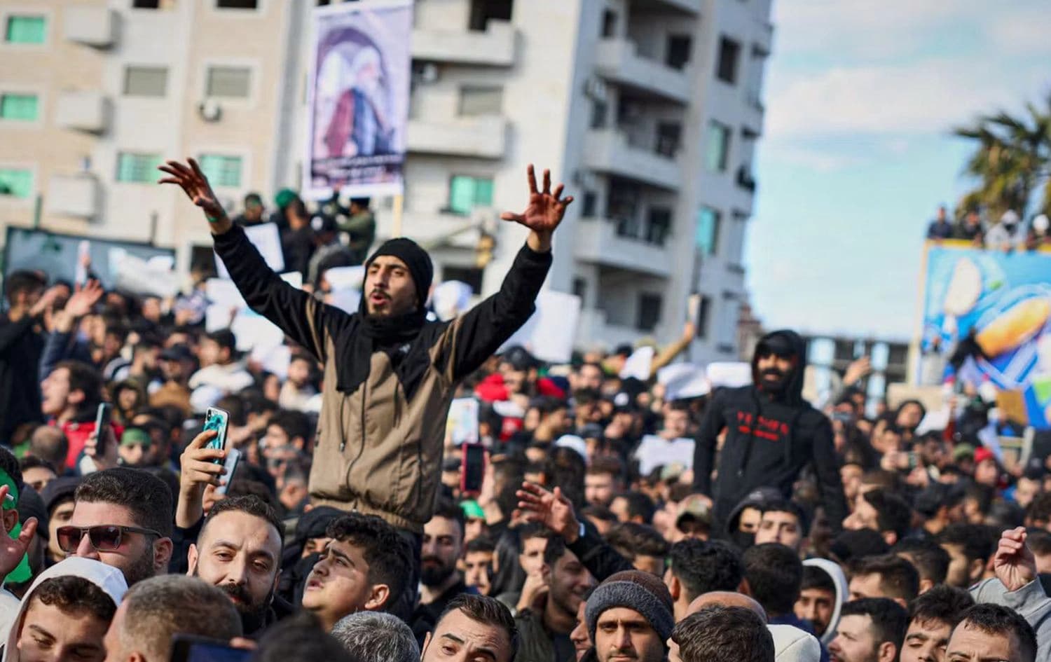 Protesters from the Alawite community demonstrate against sectarian killings in Latakia, Syria, on December 28, 2025. Photo: AP