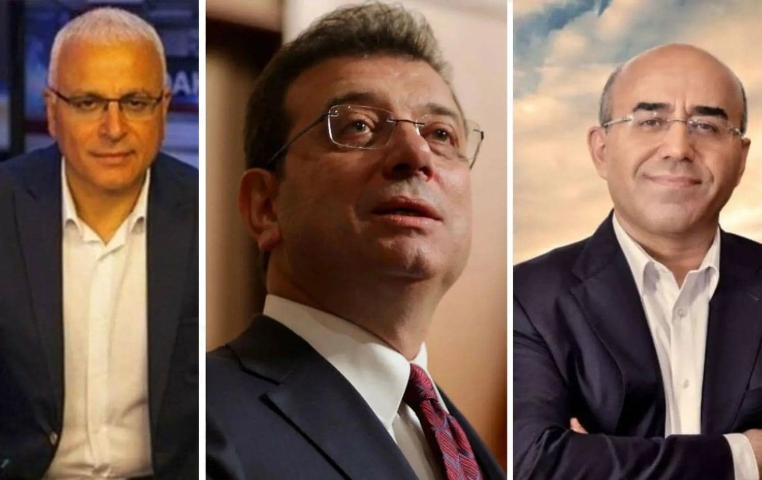 Soldan sağa: Merdan Yanardağ, Ekrem İmamoğlu, Necati Özka