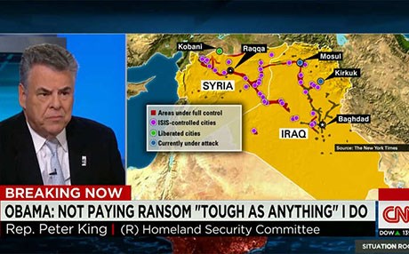 کینگ: ژمارەی چەکدارە بیانییەکانی نێو داعش 25% زیادیکردووە