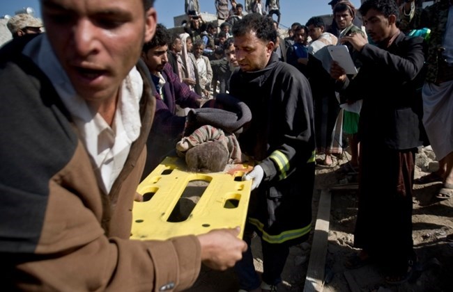 Airstrike hits market north of Yemen's Aden, over 45 killed