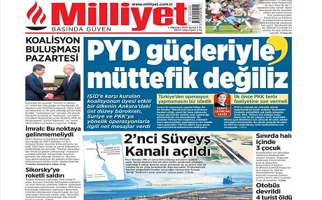 TÜRKİYE BASIN ÖZETİ – ‘PYD ile müttefik değiliz’