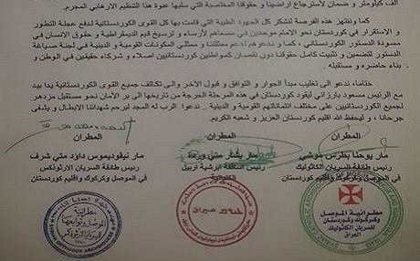 Xiristiyan piştgiriya Barzanî dikin