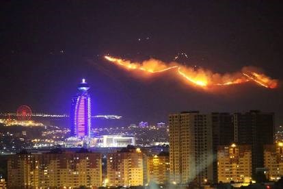 ئاگرێك لە شاخی گۆیژەی سلێمانی كەوتەوە