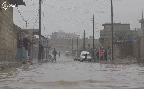 Li Qamişlo ji ber zêde barîna baranê lehî rabû