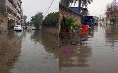 لە چەند ناوچەیەکی بەغدا لافاو هەستاوە