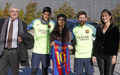 Messî û Suarez pêşwaziya Nadiye Mûrad kirin