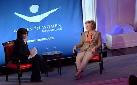 In first appearance since election defeat Clinton talks about women, Iran, North Korea
