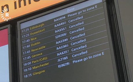 هەموو گەشتەکانی هێڵی ئاسمانی بەریتانیا هەڵوەشێنراونەتەوە