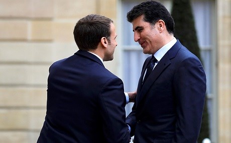 WÊNE – Macron li Koşka Elyseeyê pêşwaziya Nêçîrvan Barzanî kir