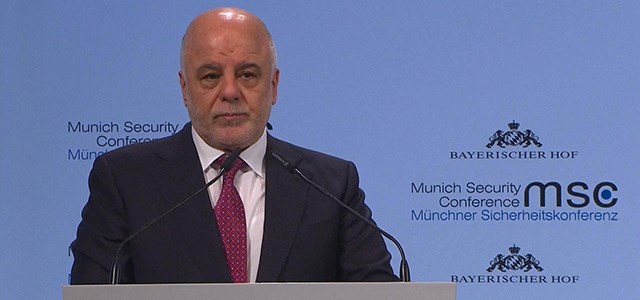 عەبادی لە کۆنفرانسی میونشن ستایشی سوپای عێراق و پێشمەرگەی کرد