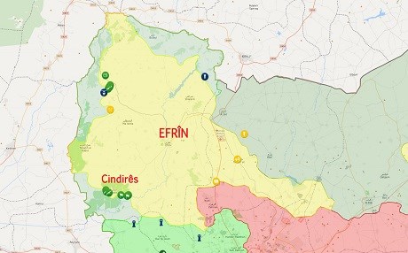 EFRÎN – Şer dijwar dibe, navçe tê bombebaran kirin