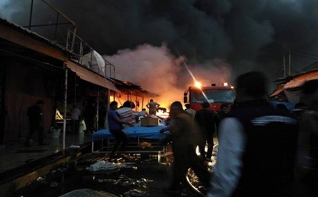 Erbil'de büyük yangın: Yüzlerce işyeri kül oldu
