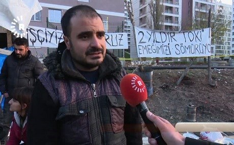 ANKARA – 2 yıldır maaşlarını alamayan TOKİ işçileri grevde