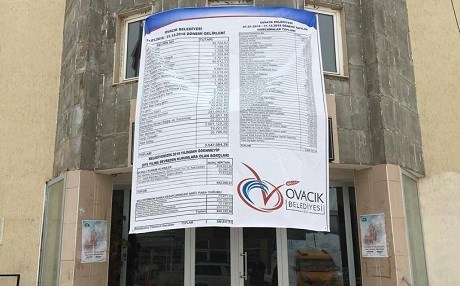 Komünist Başkan gelir-gider tablosunu belediyeye astı